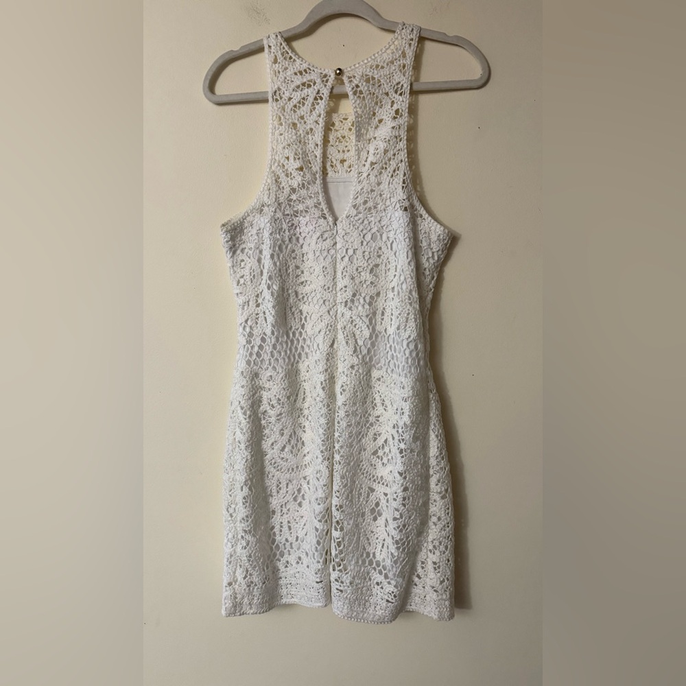 Lilly Pulitzer Jaimie Crochet Shift Dress, color resort white, size L - Picture 7 of 16